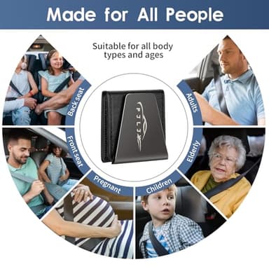 PJLJY 2-Pack Leather Seatbelt Pad, Soft Shoulder Neck Strap Positioner for Adult Kid, Upgraded Vehicle Seat Belt Pads Cover for Easy Adujust - Image 4