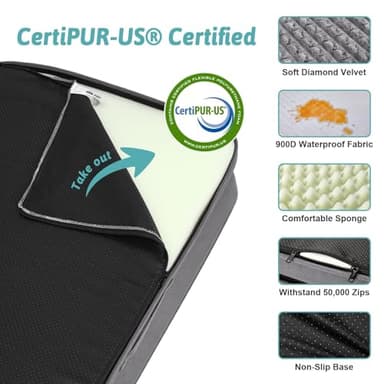 COZY KISS Orthopedic Dog Bed for Large Dog, XL Pet Couch for Extra Large Dog, Big Supportive Foam Bolster Sofa with Waterproof Lining Cover, Anti-Slip, Comfort, Washable, 42x30x7.5 in, U-Shaped, Grey - Image 7