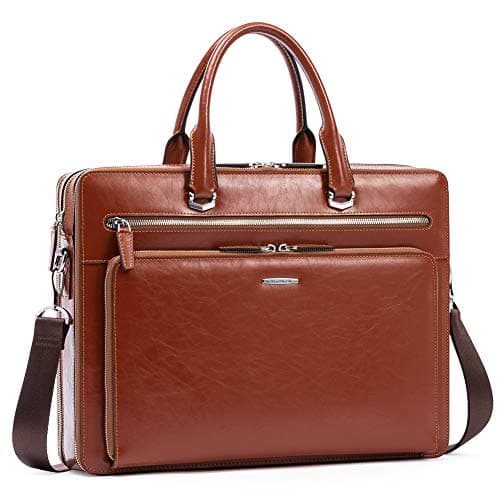 BOSTANTEN Briefcases for Men Messenger Bag Genuine Leather Laptop Bag 15.6 inch Office Work Tote for Buisness Travel - Image 1