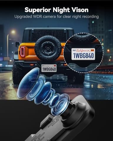 WOLFBOX G840S 12" 4K Mirror Dash Cam Backup Camera, 5.8GHz WiFi Smart Rearview Mirror for Cars & Trucks, Front and Rear View Dual Cameras, Night Vision, Parking Assistance, Included 32GB Card & GPS - Image 3