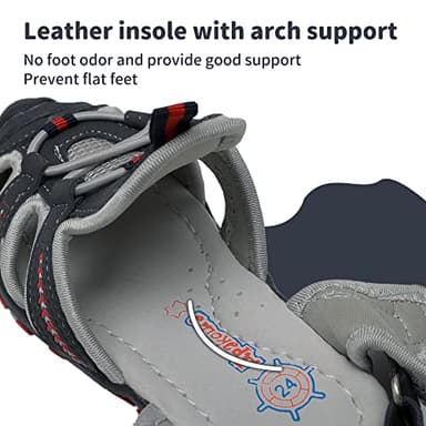 Apakowa Kid's Boy's Soft Sole Close Toe Sport Beach Sandals (Toddler/Little Kid) (Color : Gray, Size : 11 M US Little Kid) - Image 6