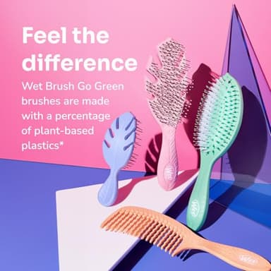Wet Brush Go Green Mini Detangler, Green - Detangling Travel Hair Brush - Ultra-Soft IntelliFlex Bristles Glide Through Tangles & Gently Loosens Knots While Minimizing Pain, Split Ends & Breakage - Image 9