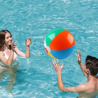 2 Pack Beach Balls, 20 Inch Beach Balls, Rainbow Color Pool Toys Pool Balls for Swimming Pool, Beach Toys Inflatable Ball for Summer Parties and Water Games - Image 6