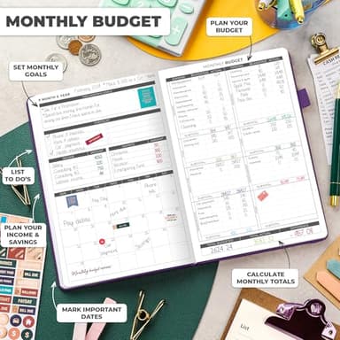Clever Fox Budget Planner - Expense Tracker Notebook. Monthly Budgeting Organizer, Finance Logbook & Accounts Book, Bill Tracker, A5 (Purple) - Image 3