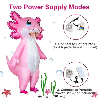 Stegosaurus Inflatable Axolotl Costume for Kids Halloween Kid Blow Up Costume Deluxe Pink Costumes for Girls Boys Cosplay Party - Image 5