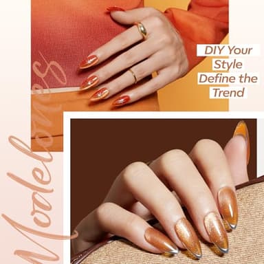 modelones Gel Nail Kit Almond, Upgrade 15Sizes Fake Nails, 9-in-One Glue Dehydrator & Mini U V Light Clipper, 510Pcs Medium Almond Press on Tips for Extension DIY Salon Home Gift - Image 2