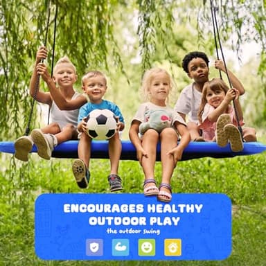 Trekassy 700lb Giant 60" Skycurve Platform Tree Swing for Kids and Adults with 2 Hanging Straps-Blue - Image 6