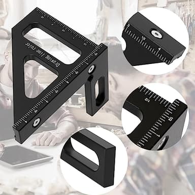 KETIPED Imperial 3D Multi-Angle Measuring Ruler,45/90 Degree Aluminum Alloy Woodworking Square Protractor, Miter Triangle Ruler High Precision Layout Measuring Tool for Engineer Carpenter,003BK - Image 6