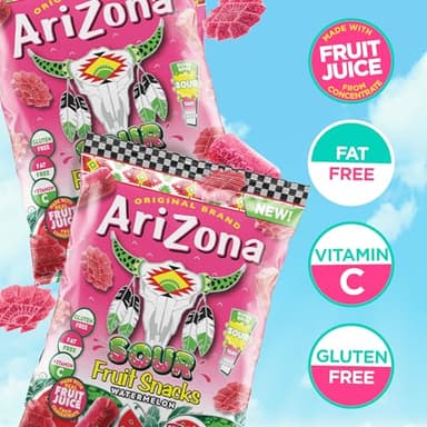 AriZona Fruit Snacks, Sour Watermelon - NEW - 5 Ounce Bags (Pack of 12) - Gluten Free - Gummy Chews - Image 3