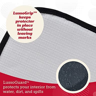 Lusso Gear Car Seat Protector for Baby Car Seat - Thick Padding - Seat Protector Under Baby Car Seat with 2 Mesh Storage Pockets - Black Waterproof Baby Car Seat Protector - Non-Slip Padded Backing - Image 6