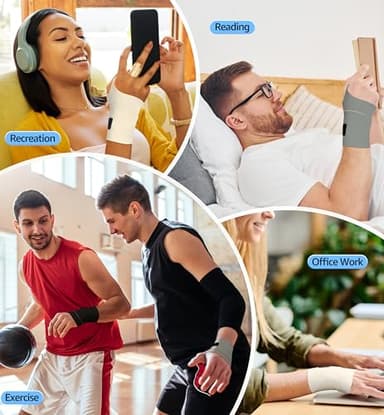 HiRui Ultra-Thin Elastic Wrist Brace Wrist Wraps, Compression Wrist Straps Support for Carpal Tunnel Arthritis Tendonitis Sprains Pain Relief Workout, Soft & Comfortable (Gray (Pack of 1)) - Image 7