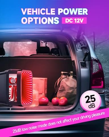 BEICHEN Mini Fridge, 4 Liter/6 Cans Small Refrigerator With Dimmable LED Light,AC/DC Portable Thermoelectric Cooler and Warmer Gaming mini fridge for Bedroom,Office,Gaming room and Car (Black) - Image 6