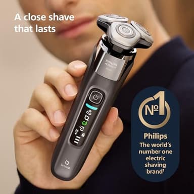 Philips Norelco Shaver i9000, Wet & Dry Electric Shaver, Dark Slate, SenseIQ Technology, Triple Lift & Cut System, 360 Rotating Dual SteelPrecision Precision Blades, Quick Clean Pod, X9002/82 - Image 2