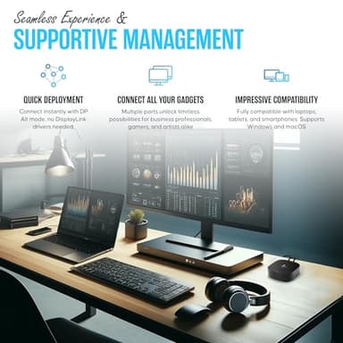 Koncept 5TW10AA / 5TW10UT / 5TW10AA#ABB for HP Replacement Docking Station for Laptop Dual Monitor Bundle - 1 Year Warranty - USB-C Dock G5 - with 120W, HDMI, DP Cable (Renewed) - Image 5