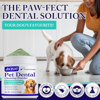 Dog Teeth Cleaning Powder - Dog Dental Powder - Plaque Off Pet Tooth Cleaning lab co - Targets Tartar & Reduces Plaque & Bad Breath - Teeth Cleaning Made Easy - Image 5