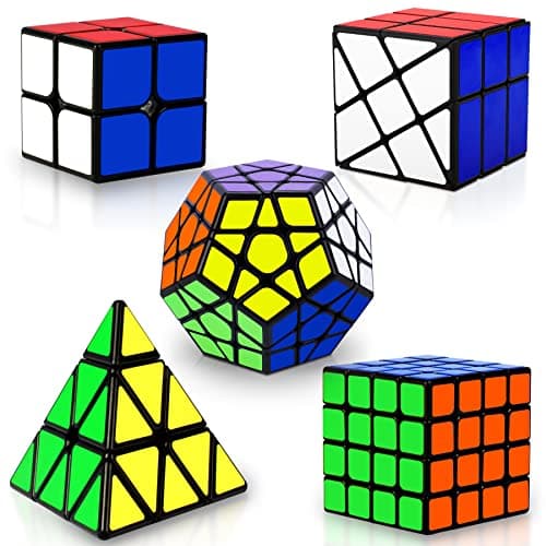 Speed Cube Set, Puzzle Cube, Magic Cube 2x2 4x4 Pyraminx Pyramid Megaminx Fenghuolun Puzzle Cube Toy Gift for Children Adults, Pack of 5 - Image 1