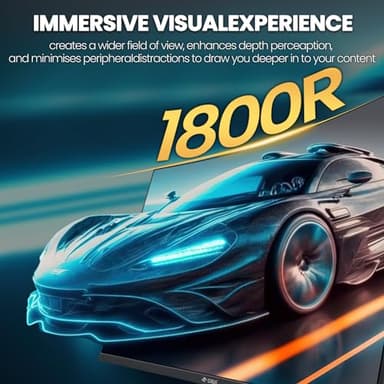 CRUA 32Inch Curved Gaming Monitor, FHD(1920 * 1080P) VA Screen 165Hz/200Hz, 1800R VA Screen, 120% sRGB, Computer Monitor That Support AMD Freesync, HDMI, DP, Wall Mountable Installs-Black - Image 6