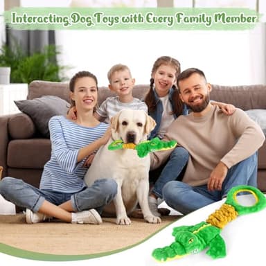 Eneston Large Dog Toys, Plush Squeaky Dog Toy with Crinkle Paper and Tug of War Handle, Interactive Puppy Toys for Small, Medium and Large Dogs - Image 6