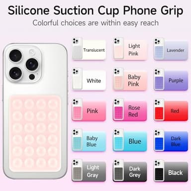 Yojaro 2 Pack Silicone Suction Phone Case Mount, Silicon Adhesive Smartphones Stand Sticky, Non Slip Suction Cup, Hands-Free Phone Accessories Holder for Selfies and Videos Light Pink - Image 2