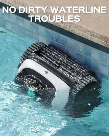 WYBOT C1 Robotic Pool Vacuum for Inground Pools, 150min Runtime Cordless Pool Cleaner up to 1,614Sq.ft, Wall & Waterline Cleaning, 4-in-1 Smart Navigation, App Support - Image 6