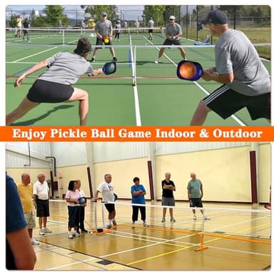 Pickleball Nets Set with 4 Fiberglass Lightweight Pickleball Paddles, 6 Outdoor Pickle Balls, and Court Marking Kit, and Carrying Bag Portable Pickleball Net for Backyard, Driveway - Image 8