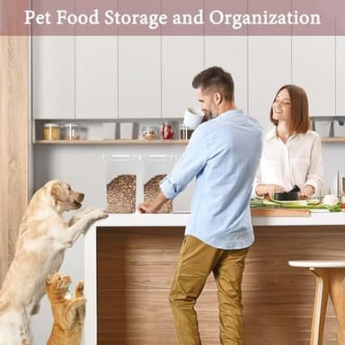 WBKTOOL Airtight Food Storage Container with Scoop - 12 Lbs Rice Container - 10 Lbs Flour Cereal Container with Lid - Clear Pet Food Storage Container for up to 7lbs of Dog Food or 5lbs of Cat Food - Image 8