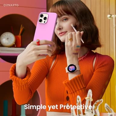 ORNARTO Compatible with iPhone 16 Pro Max Case 6.9", Slim Liquid Silicone 3 Layers Soft Gel Rubber Shockproof Protective Case with Anti-Scratch Microfiber Lining-Cherry Blossom - Image 6