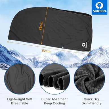Sukeen Cooling Hoodie Towel, Absorbent Quick-Drying Cooling Towels for Neck and Face, UV Sun Protection Cooling Neck Wraps Sport Head Cooling Towel Hot Weather - Image 2