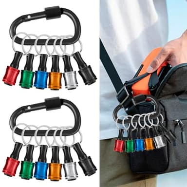 TKSDWBLTY 18Pcs 1/4inch Hex Shank Bit Drill Bit Holder Portable Socket with Quick Change Aluminum Alloy Long and Short Extension Bar Keychain Holder - Image 9