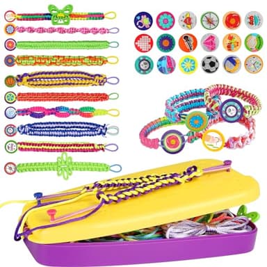 Friendship Bracelet Making Kit Toys, Ages 7 8 9 10 11 12 Year Old Girls Gifts Ideas, Birthday Present for Teen Girl, Arts and Crafts String Maker Tool, Bracelet DIY, Kids Travel Activity Set - Image 1