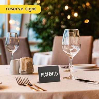 PigPotParty 12 Pcs Food Labels for Party Buffet w/Cleaning Spray, 4"x3" Mini Chalkboard Signs for Food Display, Table Place Cards - Name Tags- Small Chalk Board Signs, w/ 2 Markers - Image 8