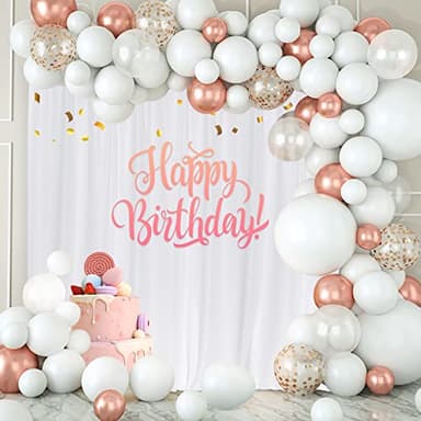 10 ft × 10 ft White Backdrop Curtain for Wedding Decor Holiday Party - White Wedding Backdrop Polyester Photography Backdrop Drapes Baby Shower Birthday Privacy Sliding Curtains Home Decor, 2 Panels - Image 3