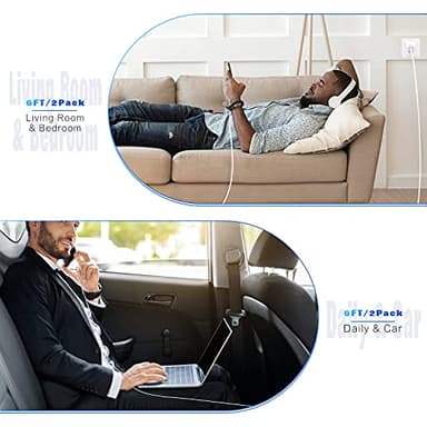 iPhone Charger Lightning Cable,2 Pack Apple MFi Certified USB iPhone Fast Chargering Cord,Data Sync Transfer for 13/12/11 Pro Max Xs X XR 8 7 6 5 5s iPad iPod More Model Cell Phone Cables - Image 4