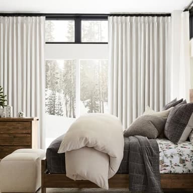 Neutral 10 ft Blackout Curtains 120 Inches Long,Linen Elegant Villa Cottage Floor Length Tall Window Curtains for Sliding Door 2 Panels Privacy Room Divider Drapes for Living Room (Pinch Pleated) - Image 7