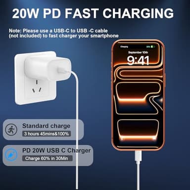 iPhone 17 16 15 Charger Fast Charging Type C Chargers USB C Fast Charger Block & iPhone 17 Charger Cord 10FT Long USB C Charging Cable for iPhone 17/17 Pro/17 Pro Max/Air/iPhone 16 15 Pro Max,iPad Pro - Image 4