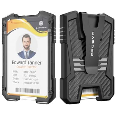 Oaridey Retractable Badge Holders, Heavy Duty Retractable Keychain with Tactical ID Card Holder (Holds 5 Cards), ID Badge Holders with Metal Clip, 31.5' Badge Reel - Image 7