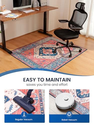 PROHALO Office Chair Mat for Hardwood Floor, 48"x60" Desk Chair Mat for Rolling Chairs, Non Slip Computer Chair Mat, Office Rug Mat for Office Home Hard Floor, Under Desk Mat for Gaming Chair-Red - Image 6