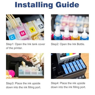 Couleuris 552 Ink Refill Bottles 6 Pack Replacement for Epson Ecotank Photo ET-8550 ET-8500 ET8550 ET8500 8550 8500 Printer, Compatible for T552 Dye Ink Black,Photo Black,Cyan, Magenta,Yellow, Gray - Image 6