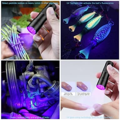 UV Flashlight Black Light–Small Portable Mini 12 LED Blacklight Flashlight for Hidden Stain Detection in Room, Resin Curing,Scorpion & Bed Bug Find,Pet Urine & Dry Stain Detection/Carpets/Rugs/Floors - Image 4