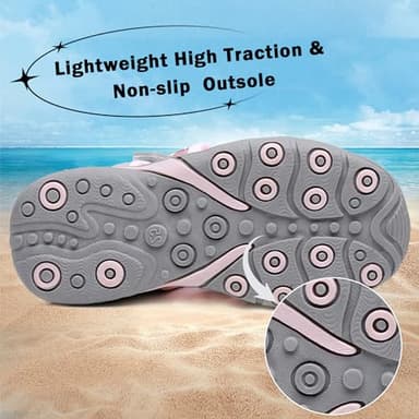 Apakowa Kids Girls Sandals Summer Outdoor Athletic Double Strap Closed-Toe Beach Sandals Sport (Toddler/Little Kid) - Image 4