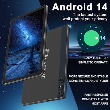 Android 14 Tablet, 2025 Latest Tablet 10 inch 128GB Storage 1TB Expandable 14GB RAM, 4G Sim Slot Tablets with keyboard Support 5G WiFi Bluetooth 5.0 GPS, 7000 mAh, Octa-Core Processor, FHD IPS Display - Image 2