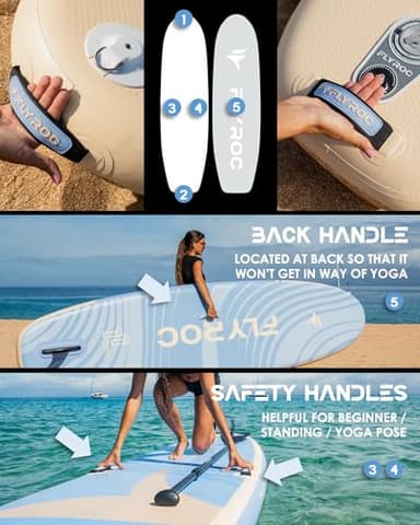 11’x35 Extra Wide Inflatable Paddle Board, 430lb Capacity Stable Paddleboard for Yoga, Stand up Paddle Board for Adults(x3), Full Coverage EVA Deck, 5 Handles, 100L Backpack, All-Round - Image 7