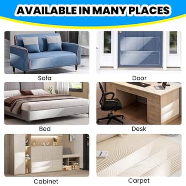 Petslucent Cat Scratch Furniture Protector: Cat Anti Scratch Tape - Door Protector from Dog Scratching - Clear Training Self Adhesive Tape for Carpet, Sofa, Couch, Door (197in x 7.9in) - Image 4