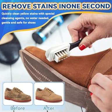 MiotuHome Suede Shoe Cleaner, Suede Cleaner with 4-Side Suede Brush, Shoe Cleaner Removes Dirt & Stain, Shoe Cleaning Kit for All Colors Suede, Nubuck, Boots, Trainer, Leather, Sneaker - Image 4