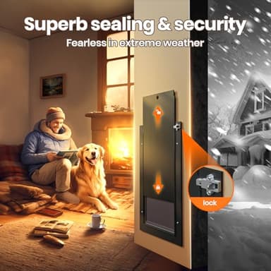 Dog Door for Wall, All Aluminum Large Doggy Door Doggie door, Pet Door Easy to Install, 2 Magnetic Flaps Energy Efficient, Wide Telescoping Tunnel for Interior & Exterior Walls, Pet Up to 110 Lb-Black - Image 5
