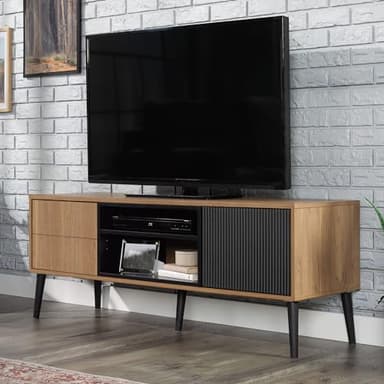 Sauder Ambleside Modern TV Credenza, L: 55.91" x W: 15.67" x H: 20.87", Serene Walnut - Image 8
