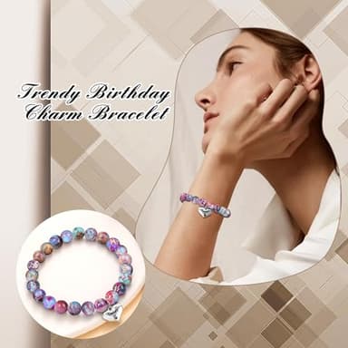 Sistble Gifts for 24 Year Old Women Bead Bracelets for Women Birthday Gifts Love Heart Bracelet Cute Jasper Stone Christmas Gift for Wife Jewelry - Image 2