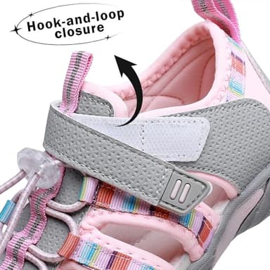 Apakowa Kids Girls Sandals Summer Outdoor Athletic Double Strap Closed-Toe Beach Sandals Sport (Toddler/Little Kid) - Image 5