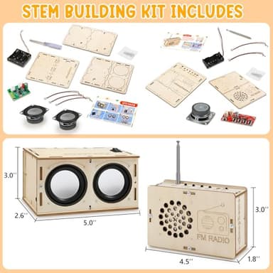 Stem Projects Toys for Boys age 8-12 12-14 Science Kit Building Own Bluetooth Speaker & FM Radio DIY Electronics Kit Science Experiments Kid 9-12 Boy Toys Birthday Gift 8 9 10 11 13 Year Old Teen Girl - Image 4