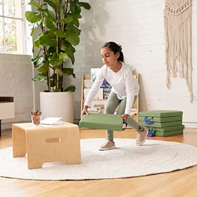 ECR4Kids SoftZone Floor Cushions, Square, Flexible Seating, Fern Green, 6-Piece - Image 11
